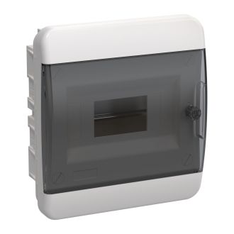 TEKFOR Корпус пластиковый ЩРВ-П-8 IP41 черная прозрачная дверь