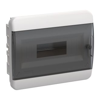 TEKFOR Корпус пластиковый ЩРВ-П-12 IP41 черная прозрачная дверь
