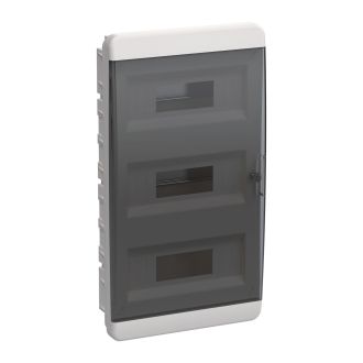 TEKFOR Корпус пластиковый ЩРВ-П-36 IP41 черная прозрачная дверь