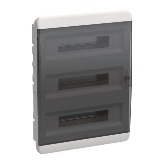 TEKFOR Корпус пластиковый ЩРВ-П-54 IP41 черная прозрачная дверь