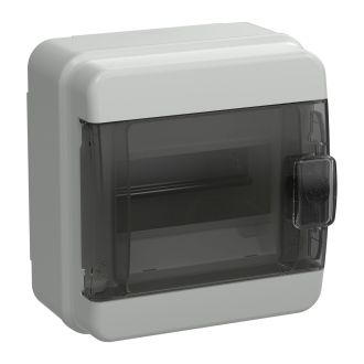 TEKFOR Корпус пластиковый КМПн-6 IP65 черная прозрачная дверь