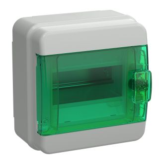 TEKFOR Корпус пластиковый КМПн-6 IP65 зеленая прозрачная дверь