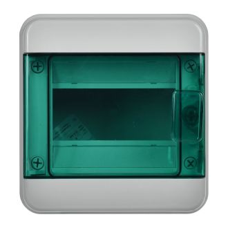 TEKFOR Корпус пластиковый КМПн-6 IP65 зеленая прозрачная дверь