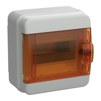 TEKFOR Корпус пластиковый КМПн-6 IP65 оранжевая прозрачная дверь