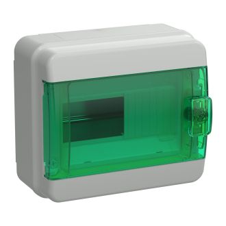 TEKFOR Корпус пластиковый КМПн-8 IP65 зеленая прозрачная дверь