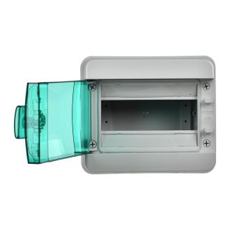 TEKFOR Корпус пластиковый КМПн-8 IP65 зеленая прозрачная дверь
