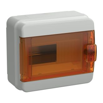 TEKFOR Корпус пластиковый КМПн-8 IP65 оранжевая прозрачная дверь