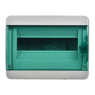 TEKFOR Корпус пластиковый КМПн-12 IP65 зеленая прозрачная дверь