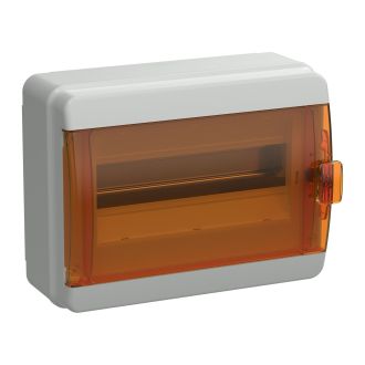 TEKFOR Корпус пластиковый КМПн-12 IP65 оранжевая прозрачная дверь