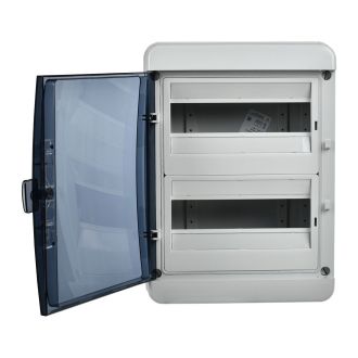TEKFOR Корпус пластиковый КМПн-24 IP65 черная прозрачная дверь