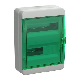 TEKFOR Корпус пластиковый КМПн-24 IP65 зеленая прозрачная дверь
