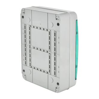 TEKFOR Корпус пластиковый КМПн-24 IP65 зеленая прозрачная дверь