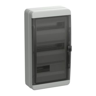 TEKFOR Корпус пластиковый КМПн-36 IP65 черная прозрачная дверь