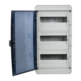 TEKFOR Корпус пластиковый КМПн-36 IP65 черная прозрачная дверь