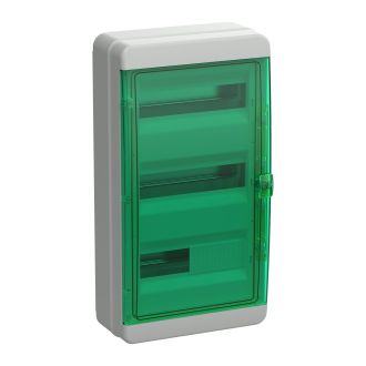 TEKFOR Корпус пластиковый КМПн-36 IP65 зеленая прозрачная дверь