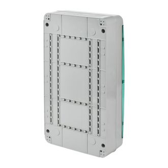 TEKFOR Корпус пластиковый КМПн-36 IP65 зеленая прозрачная дверь