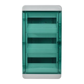 TEKFOR Корпус пластиковый КМПн-36 IP65 зеленая прозрачная дверь