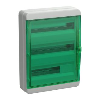 TEKFOR Корпус пластиковый КМПн-54 IP65 зеленая прозрачная дверь