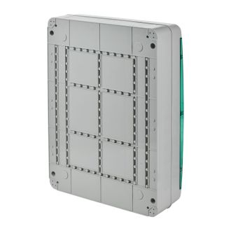 TEKFOR Корпус пластиковый КМПн-54 IP65 зеленая прозрачная дверь