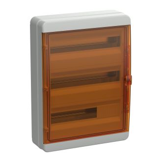 TEKFOR Корпус пластиковый КМПн-54 IP65 оранжевая прозрачная дверь