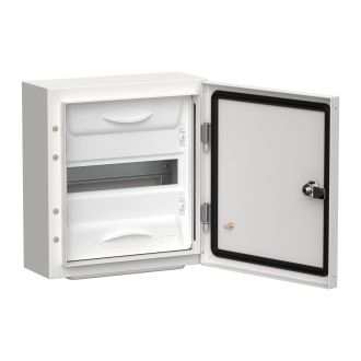 TITAN 5 Корпус металлический ЩРн-12 (1х12) 335х310х140мм IP54 белый (одна дверь)