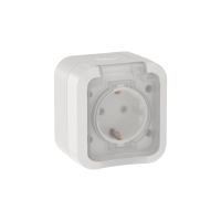 IEK TORS Розетка 1-местная с заземляющим контактом и крышкой 16А IP55 белый