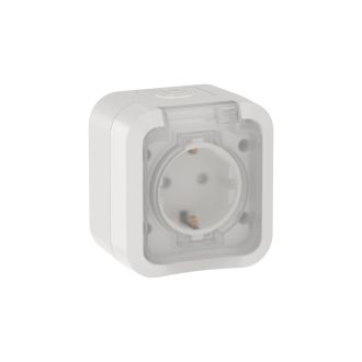 TORS Розетка 1-местная с заземляющим контактом и крышкой 16А IP55 белый