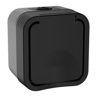 TORS Розетка 1-местная с заземляющим контактом и крышкой 16А IP55 графит