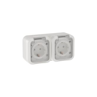 TORS Розетка 2-местная горизонтальная 16А IP55 белый