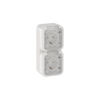 TORS Розетка 2-местная вертикальная 16А IP55 белый