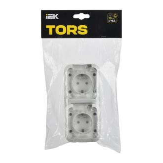 TORS Розетка 2-местная вертикальная 16А IP55 белый