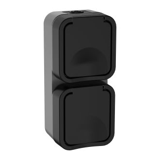 TORS Розетка 2-местная вертикальная 16А IP55 графит