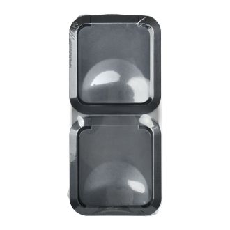 TORS Розетка 2-местная вертикальная 16А IP55 графит