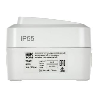 TORS Переключатель одноклавишный 10А IP55 белый