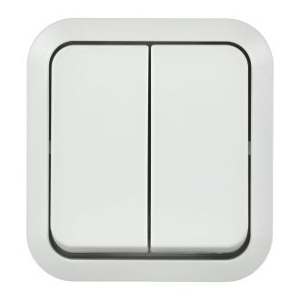 TORS Выключатель двухклавишный 10А IP55 белый