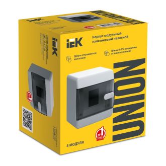UNION Compact Корпус пластиковый ЩРН-П-4 IP41 черная прозрачная дверь