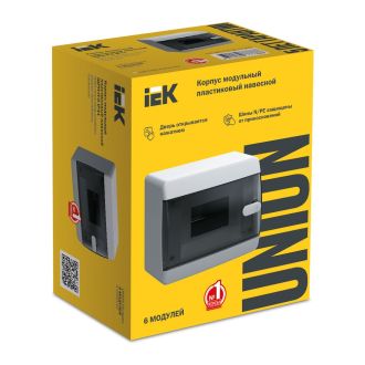 UNION Compact Корпус пластиковый ЩРН-П-6 IP41 черная прозрачная дверь