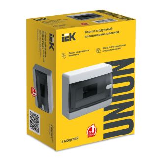 UNION Compact Корпус пластиковый ЩРН-П-8 IP41 черная прозрачная дверь