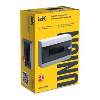 UNION Compact Корпус пластиковый ЩРН-П-12 IP41 черная прозрачная дверь