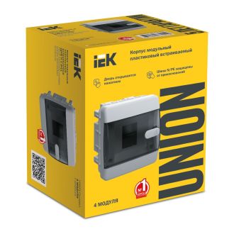 UNION Compact Корпус пластиковый ЩРВ-П-4 IP41 черная прозрачная дверь