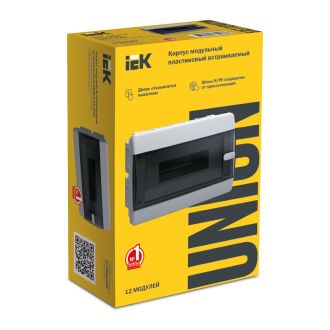 UNION Compact Корпус пластиковый ЩРВ-П-12 IP41 черная прозрачная дверь