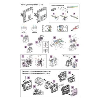 Розетка RJ-45 2 разъема кат. 5 цвета галька, Etika