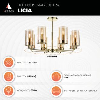 Люстра на штанге Vele Luce VL1924L08
