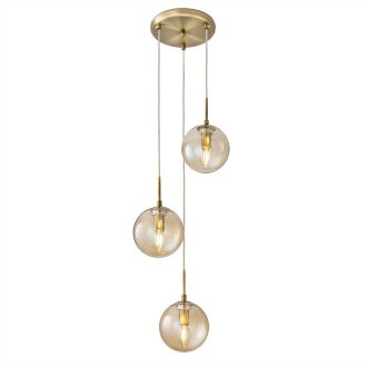 Подвесной светильник Citilux Томми CL102033, 3×E14 по 40 Вт, бронзовый/прозрачный