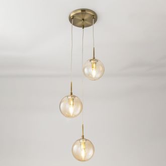 Подвесной светильник Citilux Томми CL102033, 3×E14 по 40 Вт, бронзовый/прозрачный