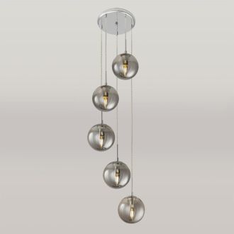 Подвесной светильник Citilux Томми CL102050, 5×E14 по 40 Вт, хром/прозрачный