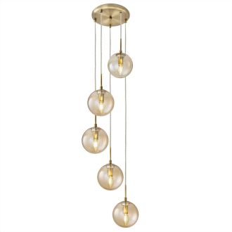 Подвесной светильник Citilux Томми CL102053, 5×E14 по 40 Вт, бронзовый/прозрачный