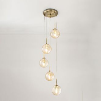 Подвесной светильник Citilux Томми CL102053, 5×E14 по 40 Вт, бронзовый/прозрачный