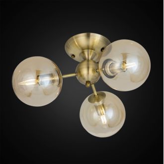 Люстра на штанге Citilux Томми CL102133, 3×E14 по 40 Вт, бронзовый/прозрачный