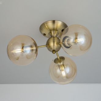 Люстра на штанге Citilux Томми CL102133, 3×E14 по 40 Вт, бронзовый/прозрачный